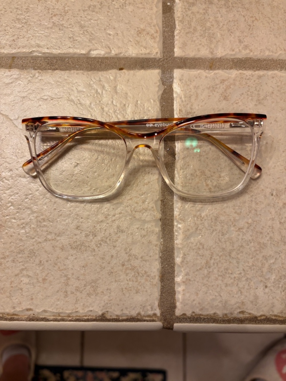Clear to Tortoiseshell Square Frame Glasses